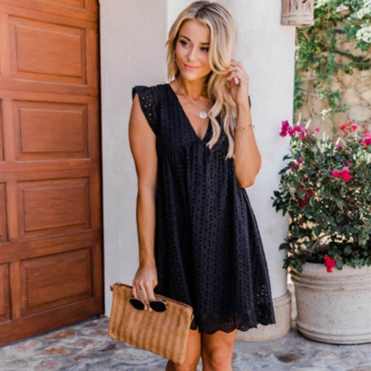 Women’s Lace Jacquard Cutout Beach Dress Skirt
