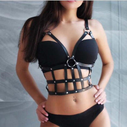 Women’s Adjustable Restraint Queen Leather Belt Lingerie Set