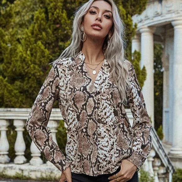 Women’s Leopard Print Long Sleeve Shirt