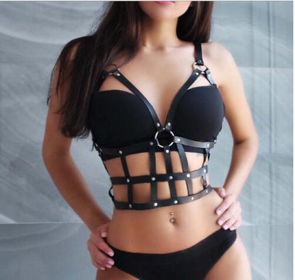 Women’s Adjustable Restraint Queen Leather Belt Lingerie Set