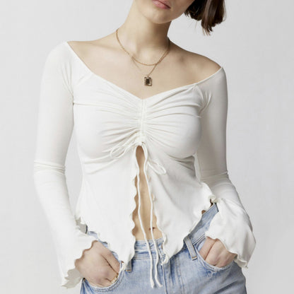 Women’s Off-the-shoulder Long Sleeve T-shirt
